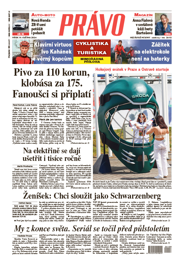 Titulní strana deníku Právo